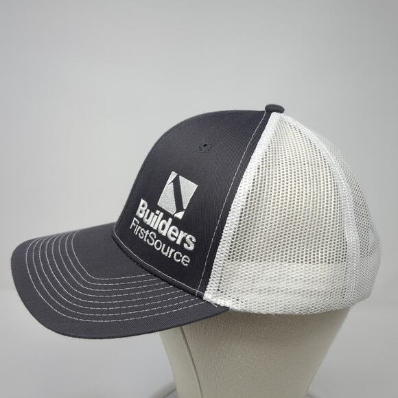 Builders First Source Snapback Trucker Hat Gray OS Adjustable Ivory Headwear - Picture 3 of 10